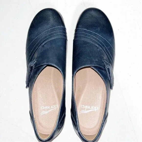 Dansko Franny Womens Size 38 EU/ 7.5-8 Slip On Navy Comfort Shoes Slip Resistant