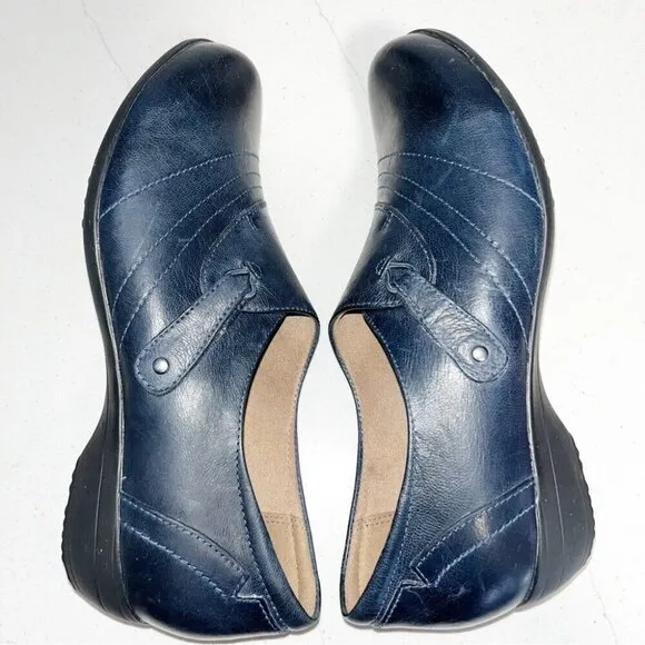 Dansko Franny Womens Size 38 EU/ 7.5-8 Slip On Navy Comfort Shoes Slip Resistant