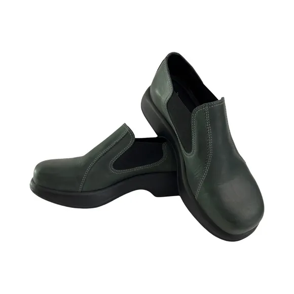 Dansko Jocelyn Slip-On Lewther Shoes Teal VegTan Leather Size 41 US 10.5-11