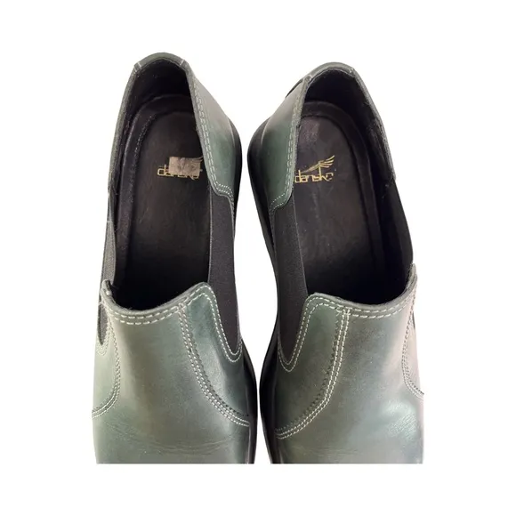 Dansko Jocelyn Slip-On Lewther Shoes Teal VegTan Leather Size 41 US 10.5-11