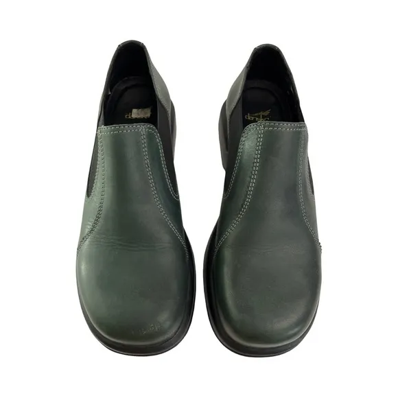 Dansko Jocelyn Slip-On Lewther Shoes Teal VegTan Leather Size 41 US 10.5-11