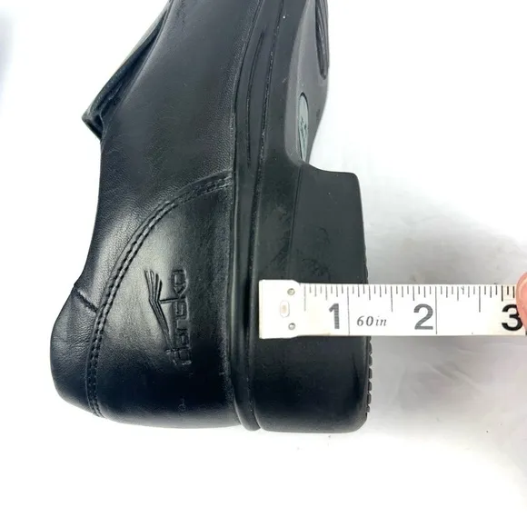 Dansko Loafers 40 Black Leather Chunky Heavy Duty Slip On Shoes Womens Portugal