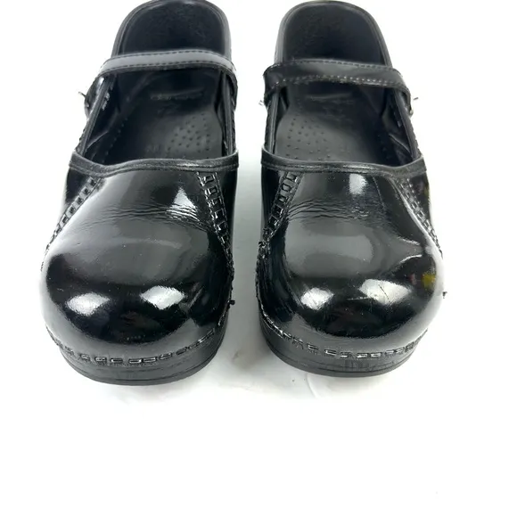 Dansko Marcelle Maryjane Clog 38 Black Patent Leather Womens Shoes