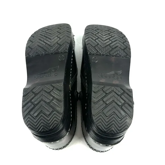 Dansko Marcelle Maryjane Clog 38 Black Patent Leather Womens Shoes