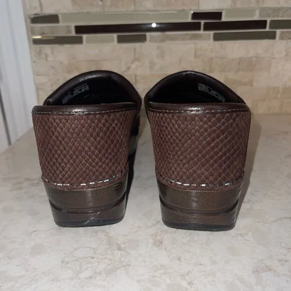 Dansko Pavan Leather Western Embossed  Clogs size 39