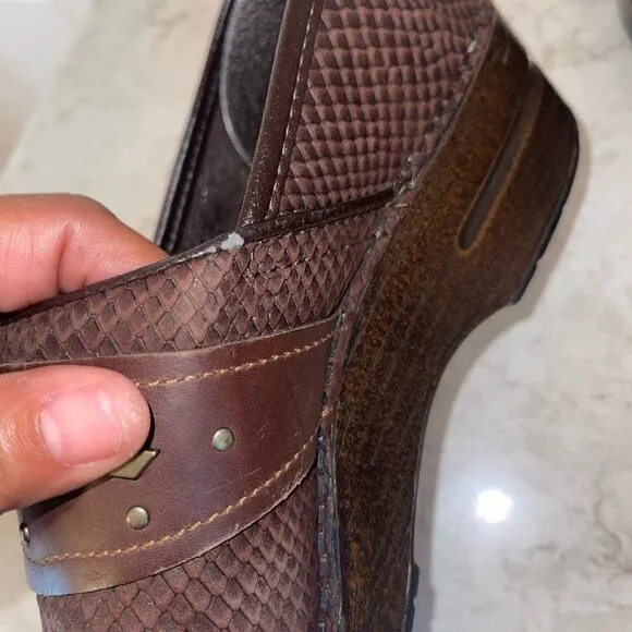 Dansko Pavan Leather Western Embossed  Clogs size 39