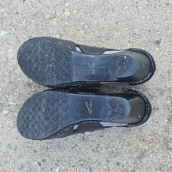 Dansko Ryder Clogs Black Leather Studded Block Heel Shoes Womens 41 US 10.5-11