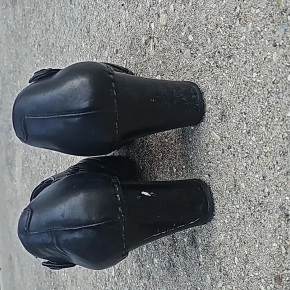 Dansko Ryder Clogs Black Leather Studded Block Heel Shoes Womens 41 US 10.5-11