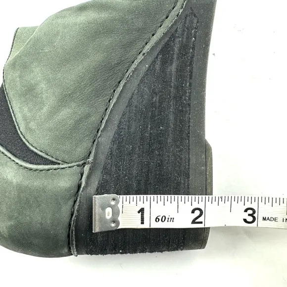 Dansko Sheena Shoes 40 Dark Gray Leather Slip On Slouchy Ruched Womens Bootie
