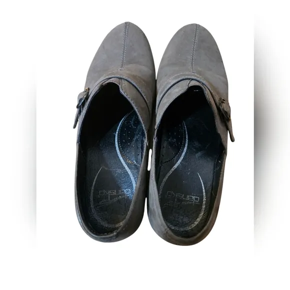 Dansko Tamara Gray Suede Leather Slip On Clog Shoes Womens Size 39 US Size 8.5-9