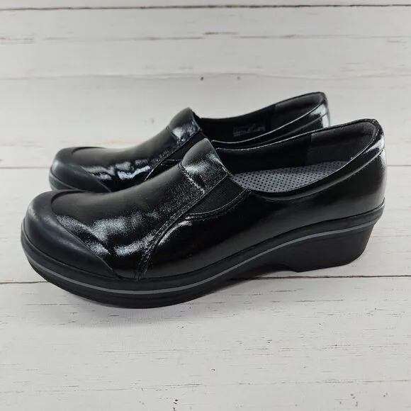 Dansko Viv‎ Black Coated Canvas Shoes Vegan Water Slip Resistant Womens 39 8.5-9