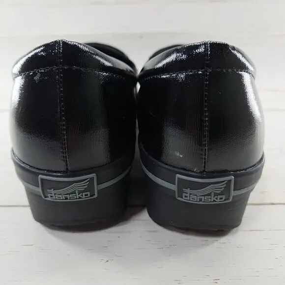 Dansko Viv‎ Black Coated Canvas Shoes Vegan Water Slip Resistant Womens 39 8.5-9