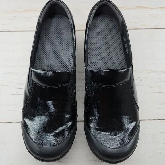 Dansko Viv‎ Black Coated Canvas Shoes Vegan Water Slip Resistant Womens 39 8.5-9