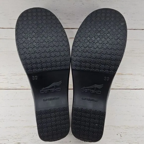 Dansko Viv‎ Black Coated Canvas Shoes Vegan Water Slip Resistant Womens 39 8.5-9