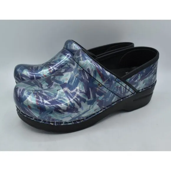 Dansko Women Size EU 40 US 9.5-10 Patent Leather Painted Professional Clog Shoes
