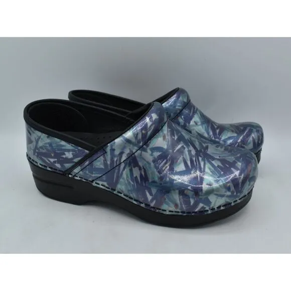 Dansko Women Size EU 40 US 9.5-10 Patent Leather Painted Professional Clog Shoes