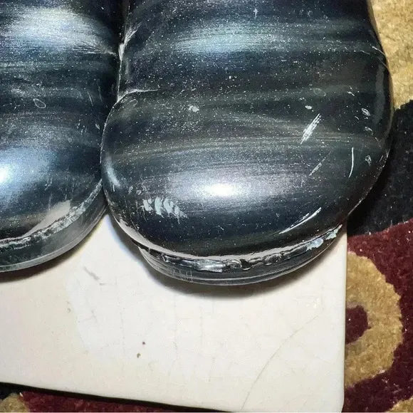 Dansko Women’s Clogs Shoes Mules Black Patent Leather Silver Copper Stripes 41