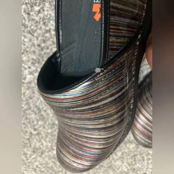 Dansko XP Professional Multicolor Patent Leather Clogs Shoes Size 39 US 8.5