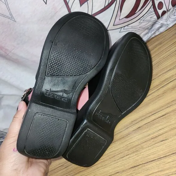 DANSKO Y2K Maryjane Look 9.5/10 Blk Leather Whimsygoth Side Buckle Chunky Shoes