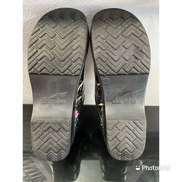 Dansko Professional BLK Pt Colorful Clogs WMS 40