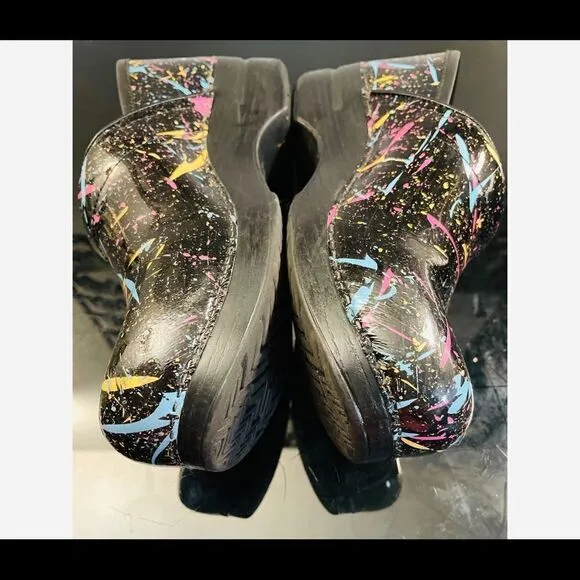 Dansko Professional BLK Pt Colorful Clogs WMS 40