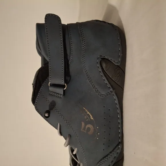 Dark Blue With Black Accents Men's Leather Athletic Shoes