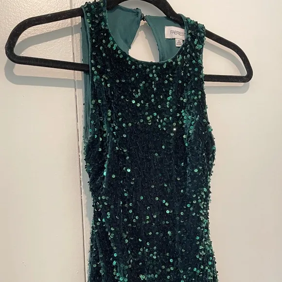 Dark green sequin prom dress