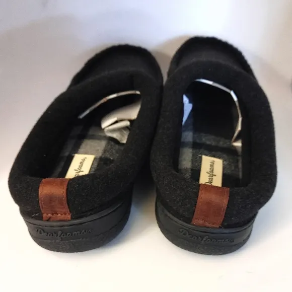 Dearfoams Memory Foam Wool Blend Grey Gray Slippers M 9-10