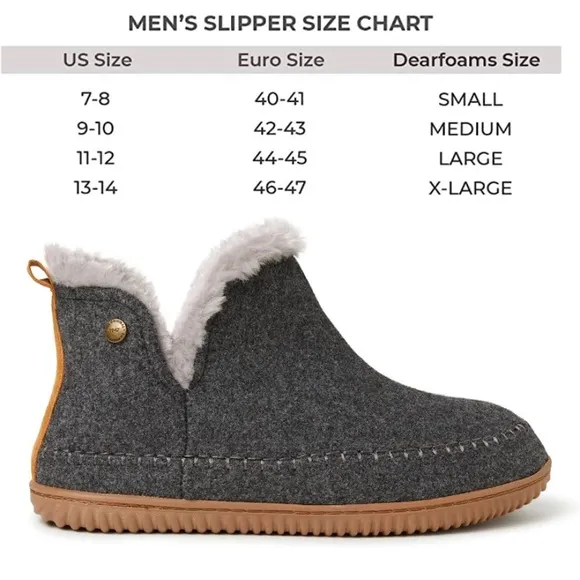 Dearfoams Men's Alpine Brixen Indoor/Outdoor Memory Foam Comfort Boot