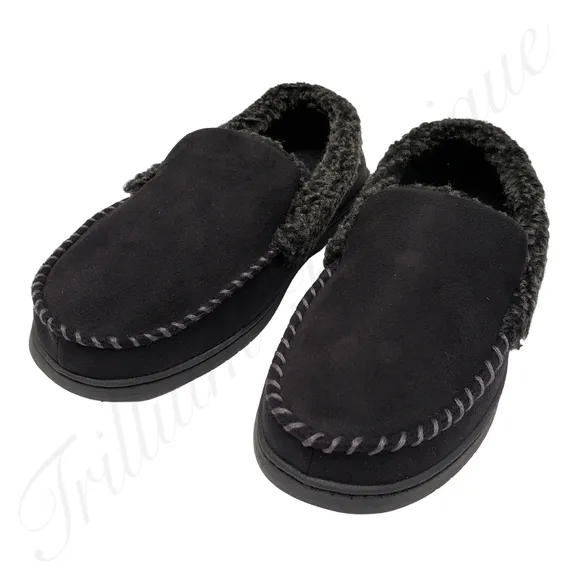 Dearfoams Slippers Men Black Small, XL Memory Foam Indoor/Outdoor NWT