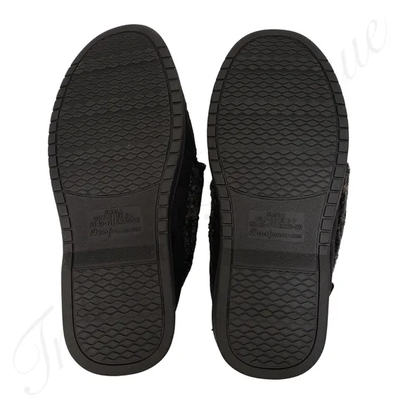 Dearfoams Slippers Men Black Small, XL Memory Foam Indoor/Outdoor NWT
