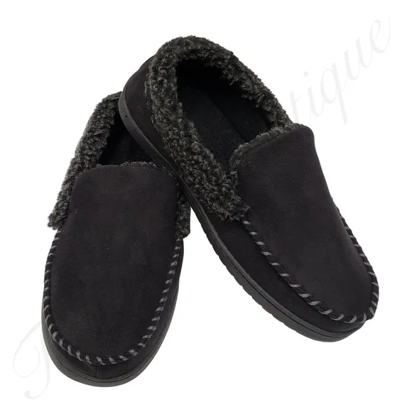 Dearfoams Slippers Men Black Small, XL Memory Foam Indoor/Outdoor NWT