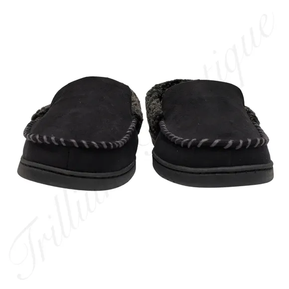 Dearfoams Slippers Men Black Small, XL Memory Foam Indoor/Outdoor NWT