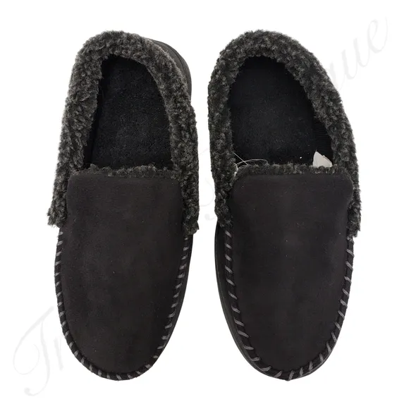 Dearfoams Slippers Men Black Small, XL Memory Foam Indoor/Outdoor NWT