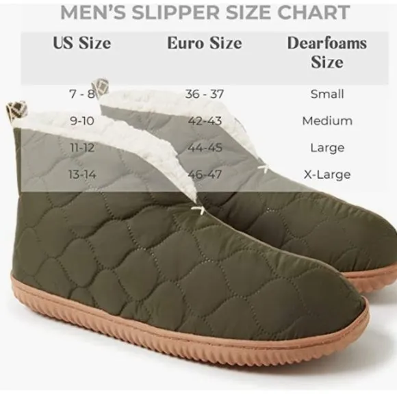 DEARFOAMS: UNISEX INDOOR - OUTDOOR/ WARM-UP BOOTIES/ SLIPPERS  (Med - Green)