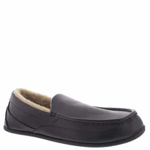 Deer Stags Men's Spun Slipper, Black Faux Leather, US Men's 9 Wide