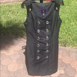 DEPT Button Front Black Dress .