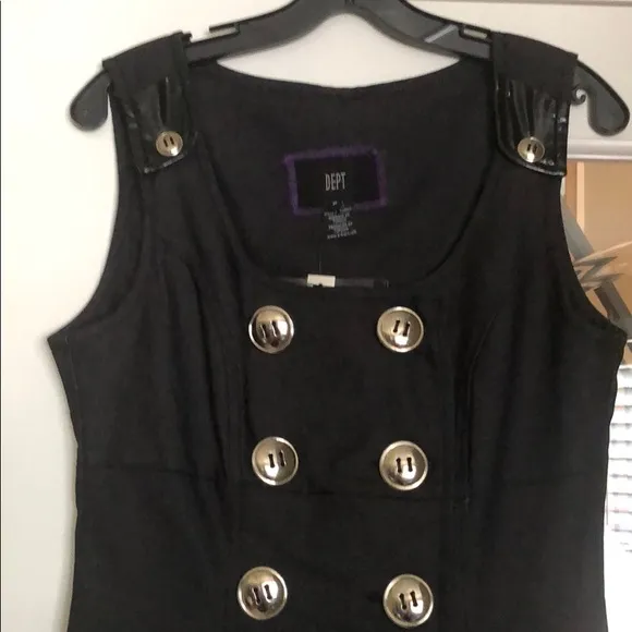 DEPT Button Front Black Dress .