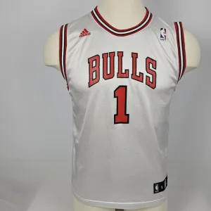 Derrick Rose #1 Chicago Bulls NBA Adidas White Swingman Jersey Men’s Size L