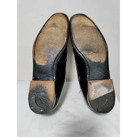 DIOR Patent Leather Lace Up Almond Toe Derby Dress Shoes Black Men's Size 8.5
