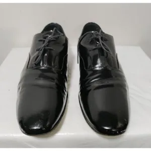 DIOR Patent Leather Lace Up Almond Toe Derby Dress Shoes Black Men's Size 8.5