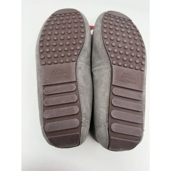 Dluxe by Dearfoams Men's Nelson Genuine Shearling Moccasin Slippers Size US10
