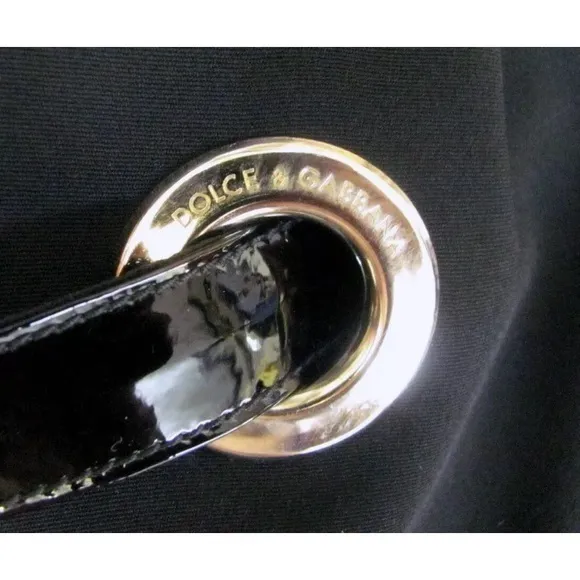 Dolce &amp; Gabbana Dress Patent Belt Grommets 40 ‎ 4