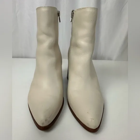 Dolce Vita Ivory Leather Ankle Boots Size 8