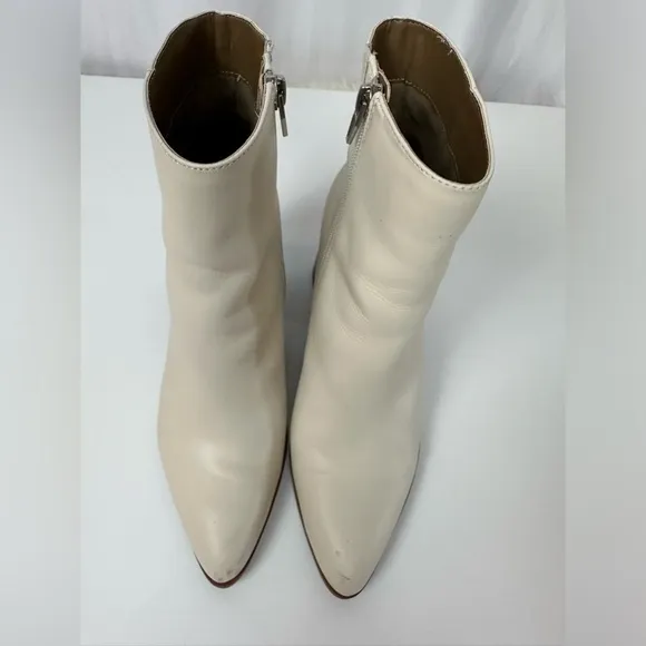 Dolce Vita Ivory Leather Ankle Boots Size 8