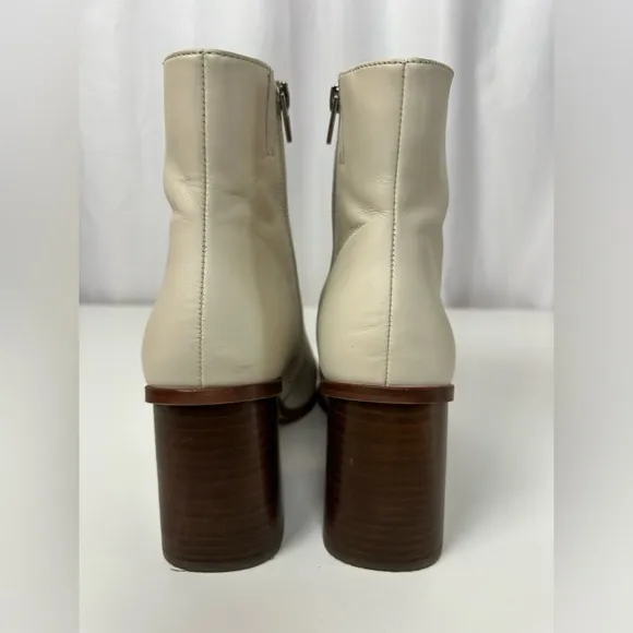 Dolce Vita Ivory Leather Ankle Boots Size 8