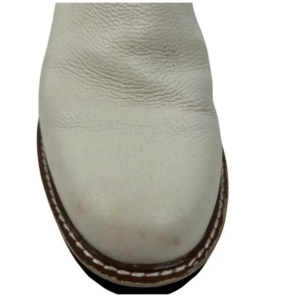 Dolce Vita ivory leather Huey H2O boots. Waterproof w/ lug heels. Sz 10