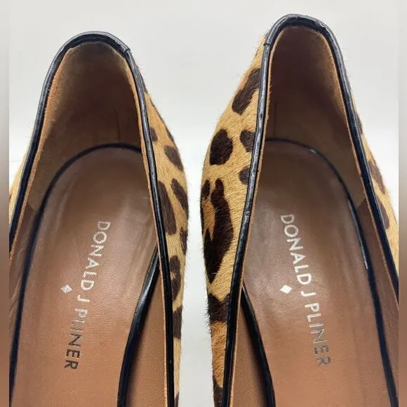 Donald J Pliner Calf Hair Cheetah Print Pump Size 7,5M Made in Spain