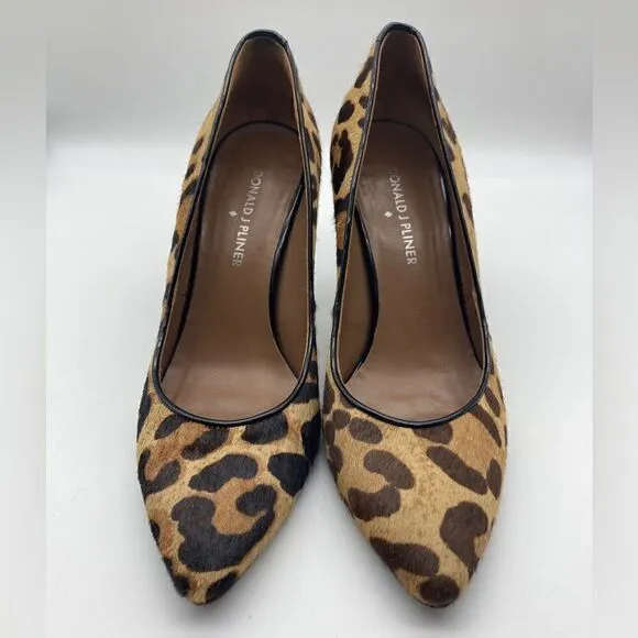 Donald J Pliner Calf Hair Cheetah Print Pump Size 7,5M Made in Spain