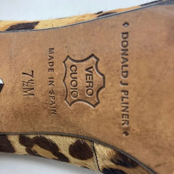 Donald J Pliner Calf Hair Cheetah Print Pump Size 7,5M Made in Spain